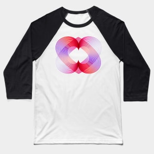 Geometric red pink love heart abstract Baseball T-Shirt